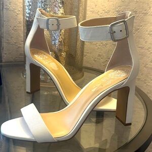 Vince Camuto White Heel Leather Sandal Women’s Size US 8.5 / 39
